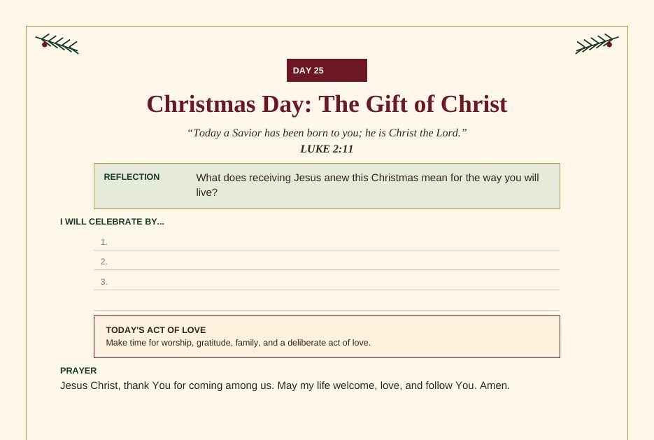 Preview page from A Cozy Christmas — Day 25: Christmas Day: The Gift of Christ