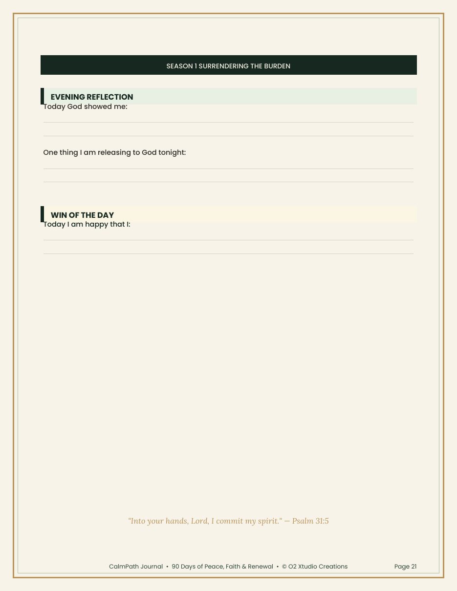 Sample page 2 from The 90-Day CalmPath Journal
